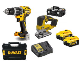 DEWALT DCK202P2T dcd796 dcs334 2 batterie 18v 5ah dcb184 caricabatteria 2 valigette tstak