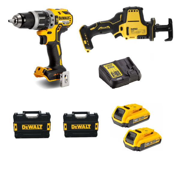 DEWALT DCK204D2T dcd796 dcs369 2 batterie 18v 2ah dcb183 2 valigette tstak