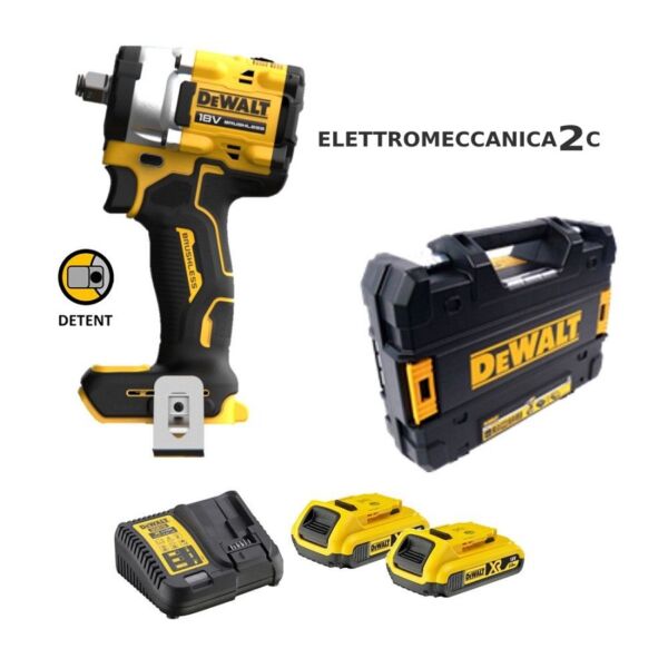 DEWALT DCF922D2T avvitatore impulsi 18v brushless 2 batterie 2ah 1/2" 610Nm dcf922p2t