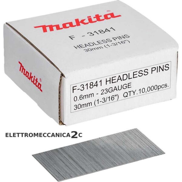 MAKITA F-31841 kit 10000 spilli ga23 lunghezza 30mm dpt353 af500hp pt354 pt001