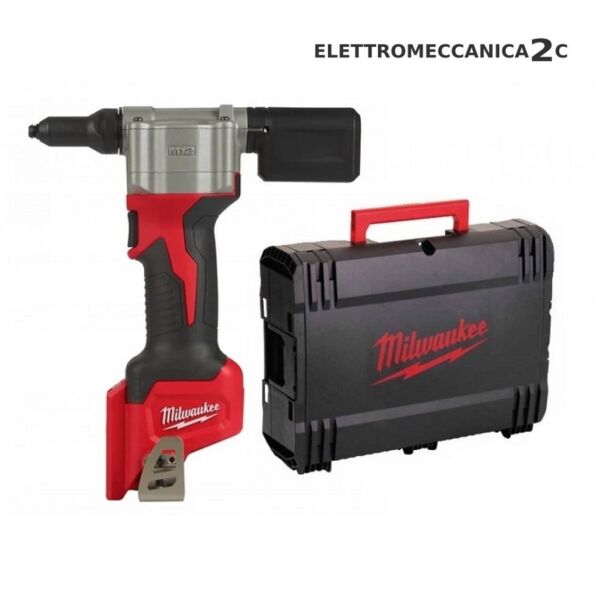 MILWAUKEE BPRT-0X rivettatrice 12v ugelli 2-2,4-4-4,8mm 9000n solo macchina valigetta 4933464404