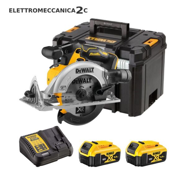 DEWALT DCS565P2-QW sega circolare 18v brushless 165mm 2 batterie 5ah tstak