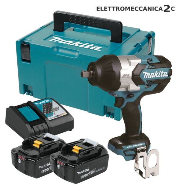 MAKITA DTW1004RTJ avvitatore impulsi 18v brushless 2 batterie 5ah 1/2" 1300Nm m30