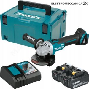 MAKITA DGA504RFJ smerigliatrice 18v brushless 125mm 2 batterie 3ah 8500giri/min makpac dga504rtj