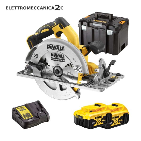 DEWALT DCS572P2 sega circolare 18v brushless 184mm max 58mm 2 batterie 5ah tstak