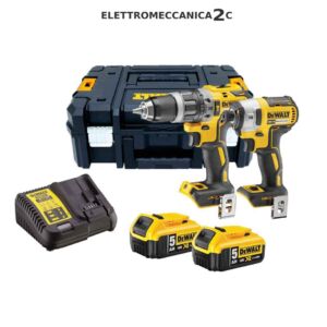 DEWALT DCK266P2T-QW kit 18v dcd796 dcf887 brushless 2 batterie 5ah caricabatteria tstak
