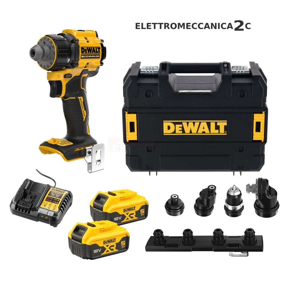DEWALT DCD803P2T-QW avvitatore multitesta 18v brushless 4 teste 73Nm 2 batterie 5ah tstak